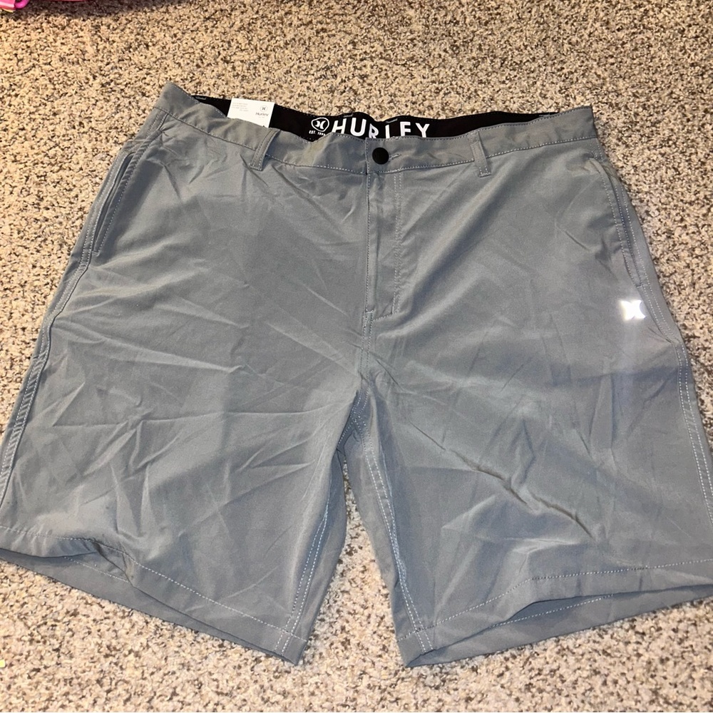 NWT Hurley Mens Quick Dry Poly Stretch Hybrid Walk Shorts Gray Size 40